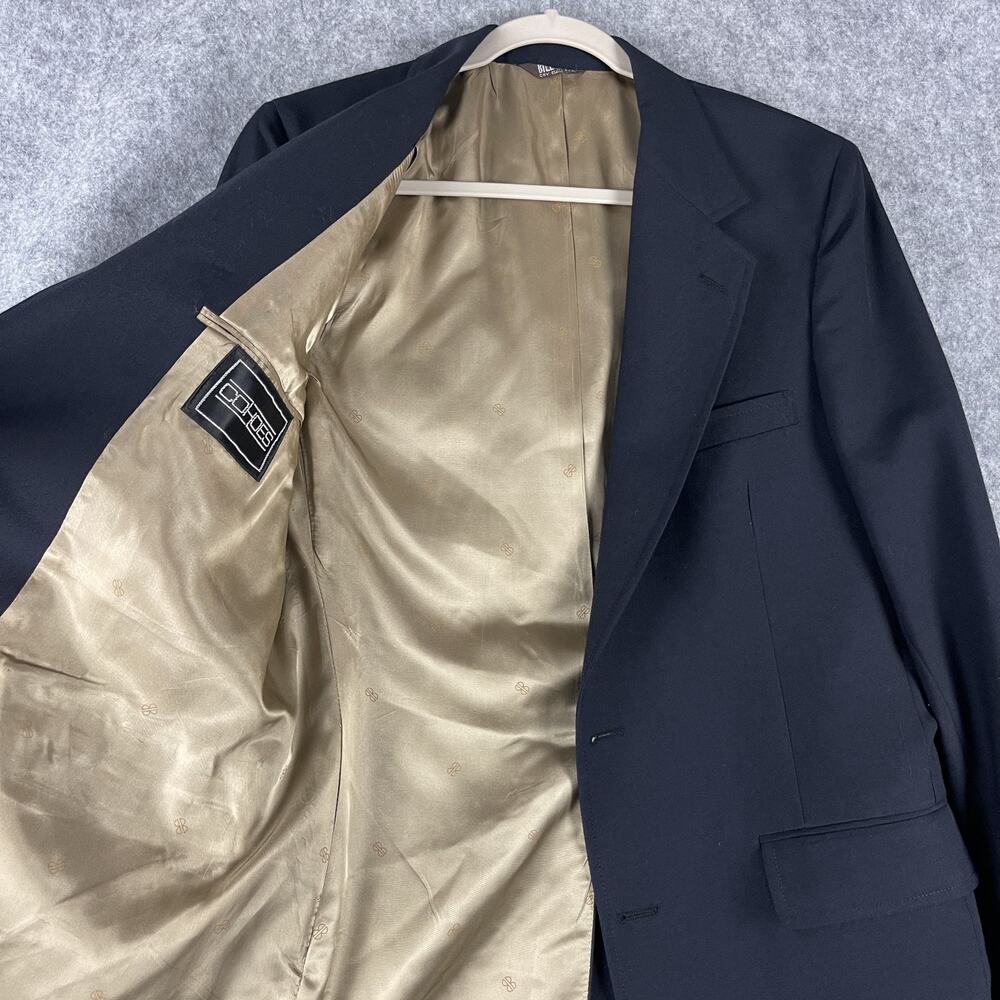 Vintage Bill Blass Blazer Sport Coat Men 40R Black Gold Button Classic Career - Picture 4 of 16